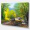 Designart - Summer Forest in Beautiful River - Landscapes Painting Print on Wrapped Canvas